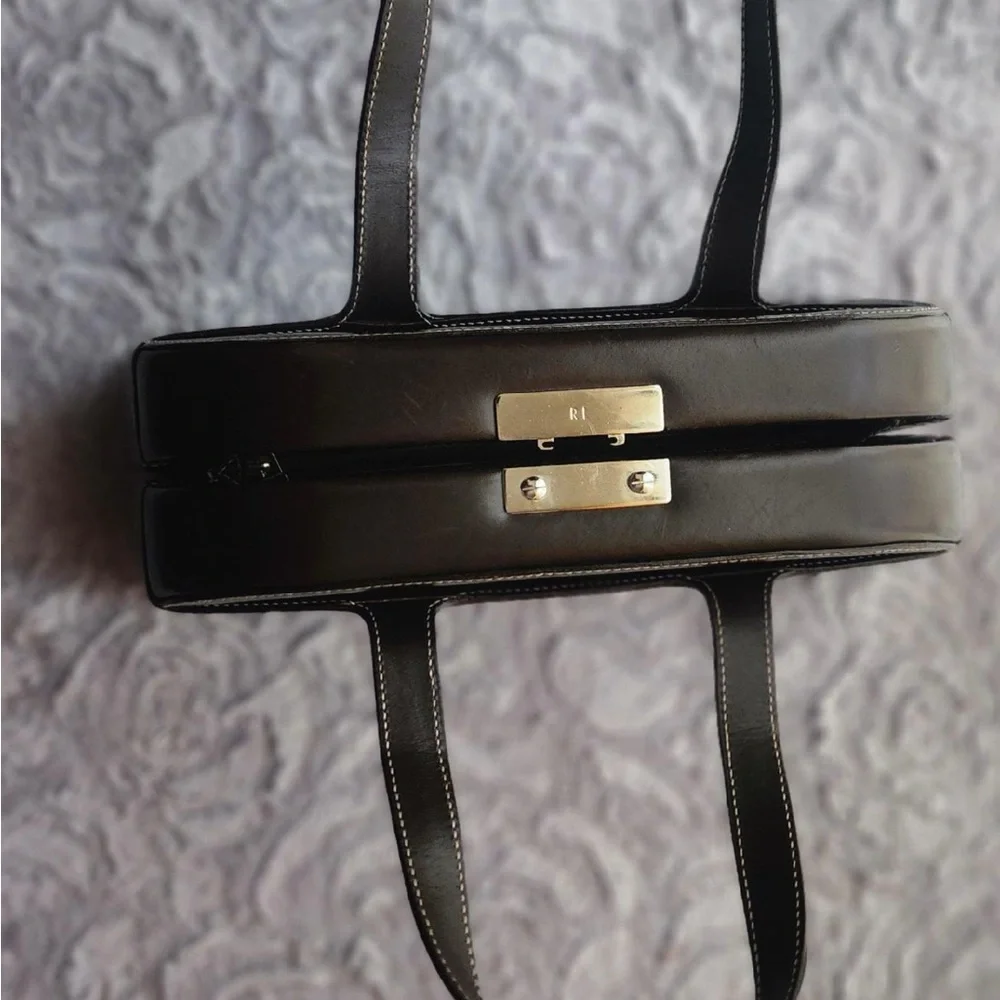 RALPH LAUREN BLACK LABEL vintage  dome top satchel/pinch-lock top closure - Picture 6 of 7